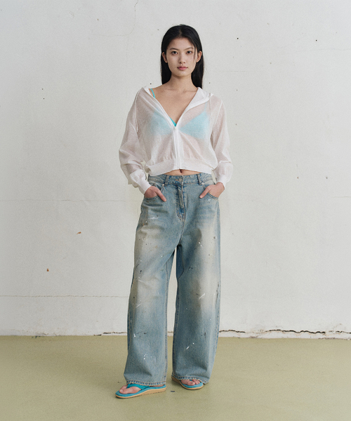 neki painting denim pants (indigo)
