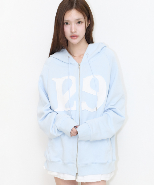 MUSINSA | ILLIGO 129 Logo Patch Hooded Zip-Up Sky