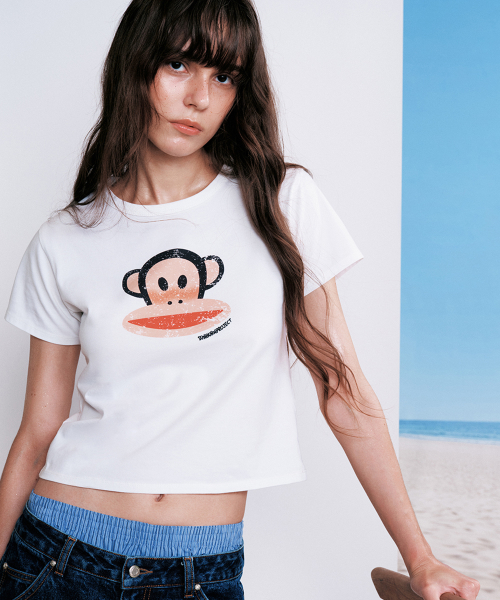SUNBURN X PAUL FRANK T-SHIRT, WHITE