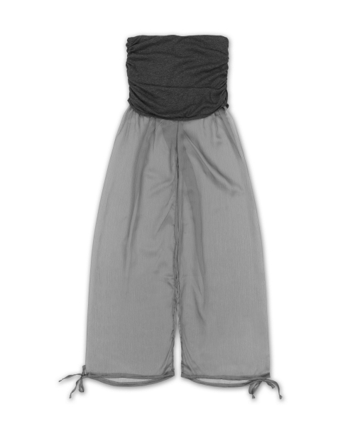 니트 쉬폰 믹스 트라우저 (Knit Chiffon Mix Trousers)