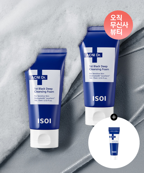 [2개] 아크니 닥터 1st 블랙 딥 클렌징 폼(머드피지폼) 75ml (+폼 10ml 증정)