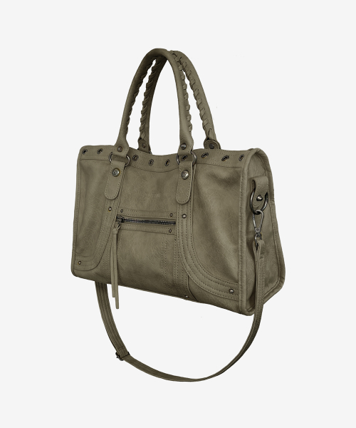 벨튼 커브 토트백_카키 Velton Curve Tote Bag_Khaki