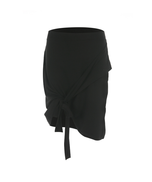 Jersey hole-tie skirt 001