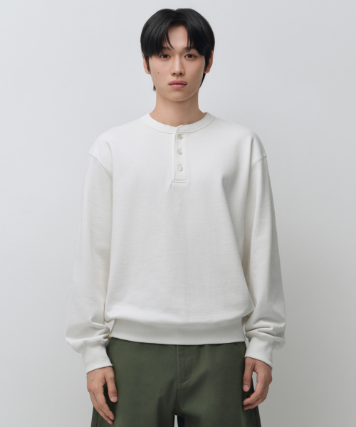 헨리 넥 스웨트셔츠 [아이보리]