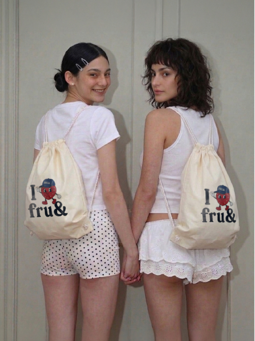 FRU& I LOVE FRU STRING BAG_IVORY