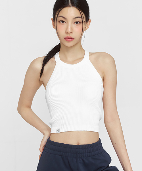 골지 심리스 홀터넥 크롭탑 XFK1BC1501
