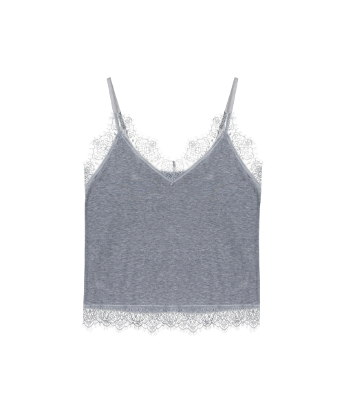 LACE TRIM SLEEVELESS_CHARCOAL