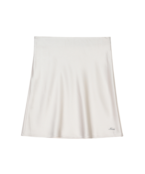 SATIN SLIP SKIRT_WHITE