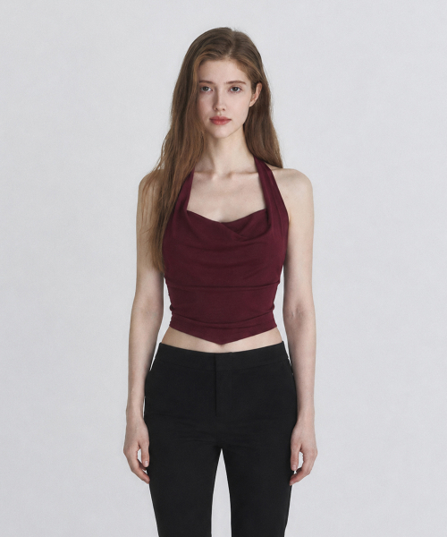 MUSINSA | NOT YOUR ROSE Draping Halter Top (Wine)