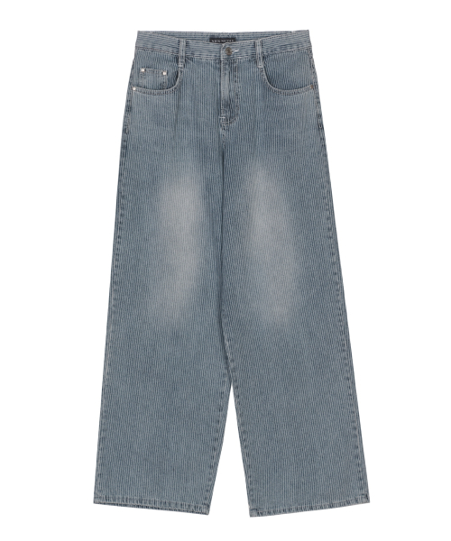 PIN STRIPE WIDE DENIM PANTS_LIGHT BLUE