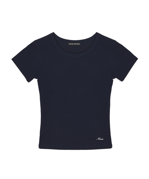 ESSENTIAL SLIM HALF TOP_NAVY