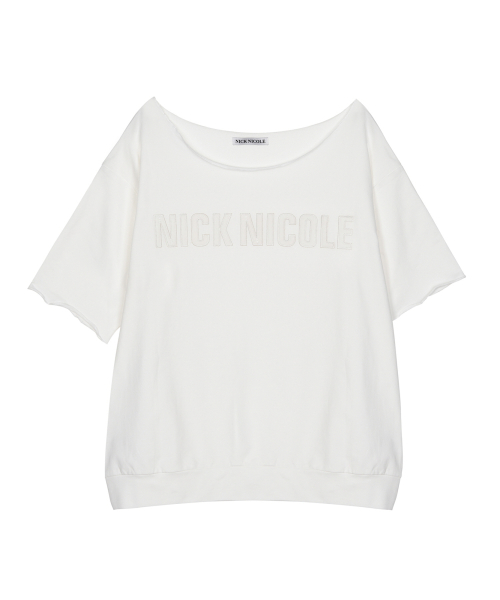 RAW CUT HALF SLEEVE TOP_WHITE