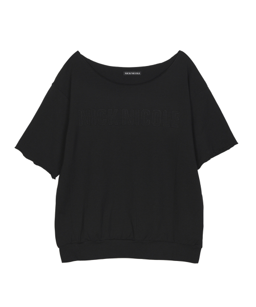 RAW CUT HALF SLEEVE TOP_BLACK