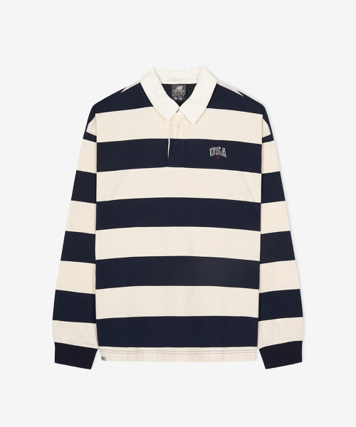 NBNDG2A023 / UNI USA 클래식 스트라이프 럭비 셔츠 (NAVY)