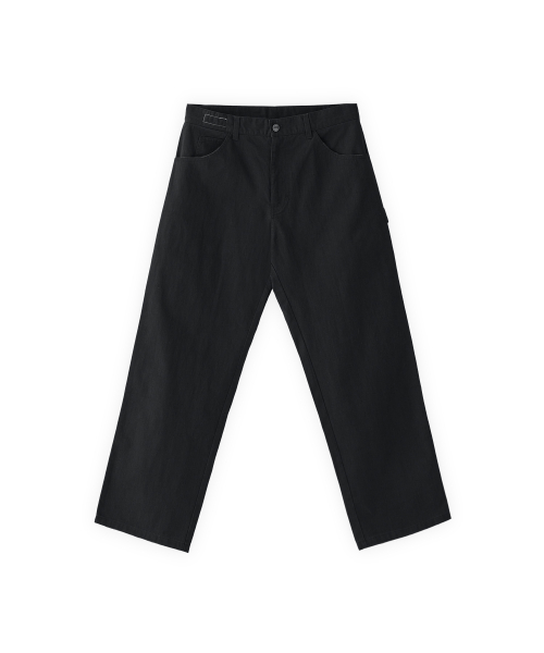002 Washed capenter pants in loose fit black