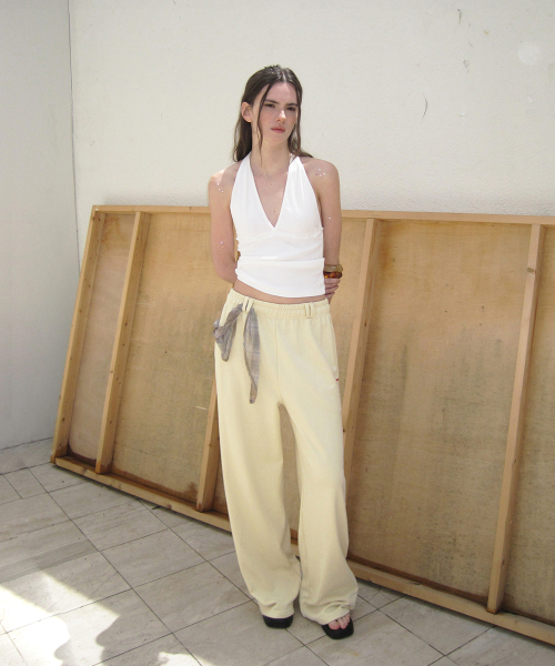 Zest banding wide pants - Vanilla