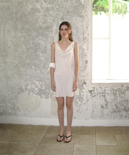 Peony floral cowl dress - Cream