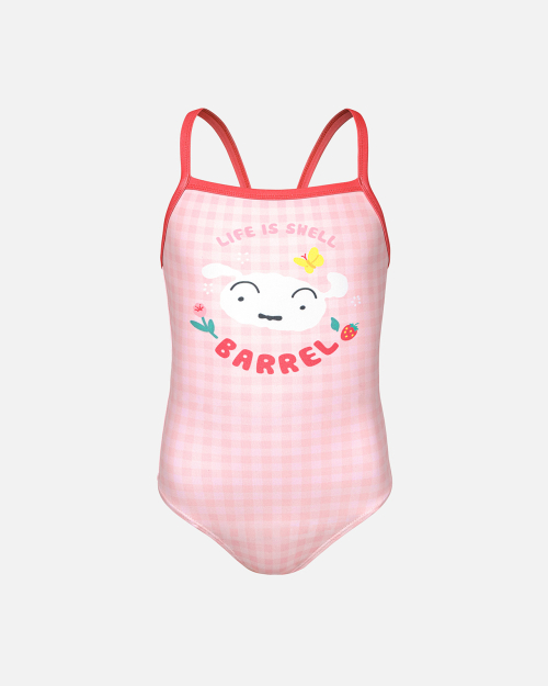 짱구 여아 흰둥이 체크 V백 원피스 수영복 핑크 (B6SKSWS322PNK)