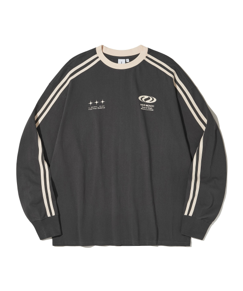 Football Jersey Long Sleeve T-Shirt_Charcoal