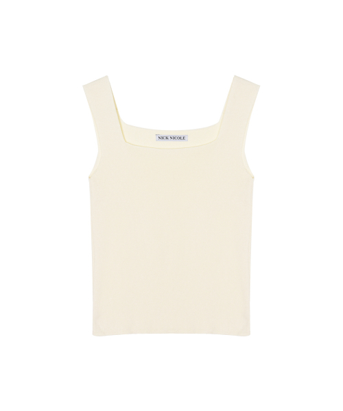 SQUARE NECK KNIT SLEEVELESS_CREAM