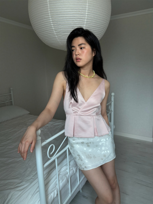 FLORAL JACQUARD MINI SKIRT, CREAM