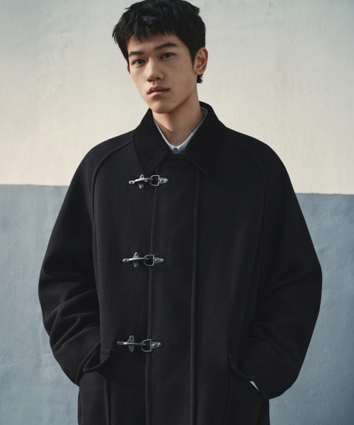 울 블렌드 파이어맨 하프 코트