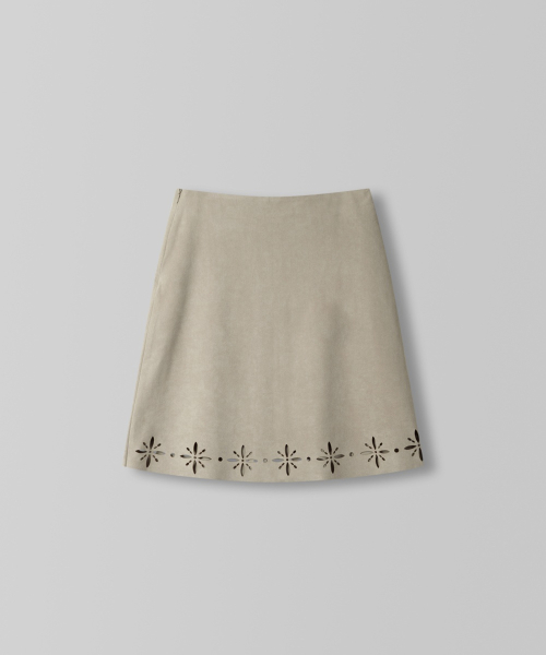 Lotus Suede Skirt_Beige
