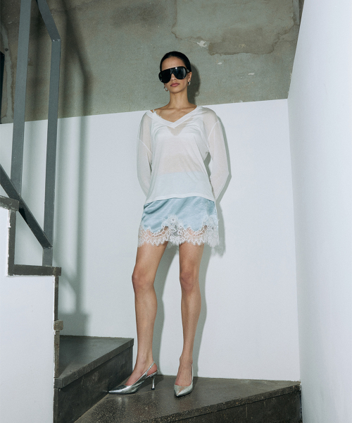Flower Satin Skirt (3COLOR)