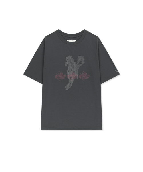 MATIN PACE SPRINT GRAFFITI TOP IN CHARCOAL