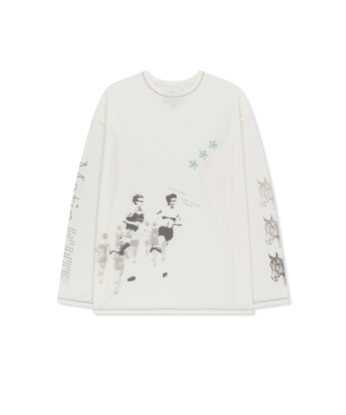 MATIN PACE GRAFFITI COVERED TOP IN IVORY