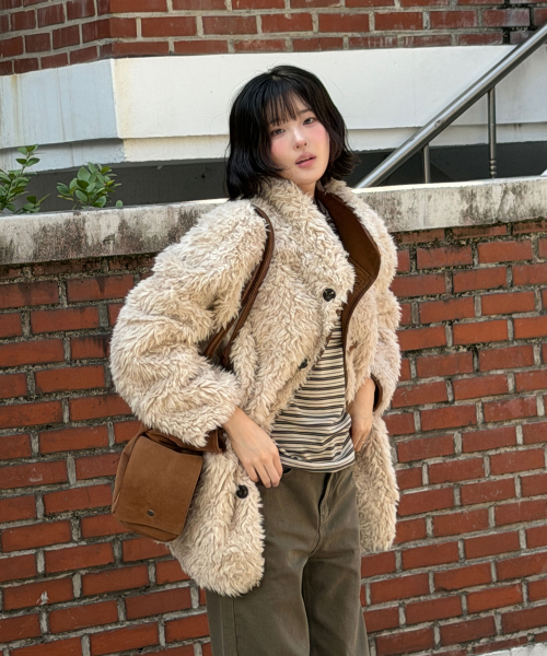 108파운드 [사이즈추가]Molly Reversible Shearling Coat_Camel