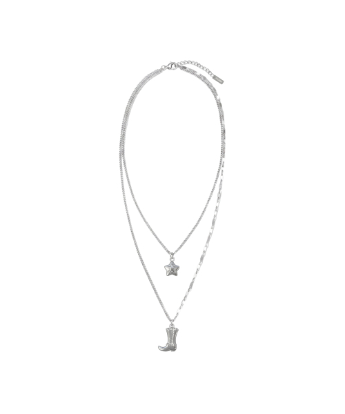 Western Star Layered Necklace_Silver