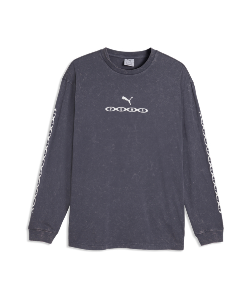 RUN CULTURE COLLECTIVE Relaxed Washed Graphic Long Sleeve - Inky Depths / 639098-35