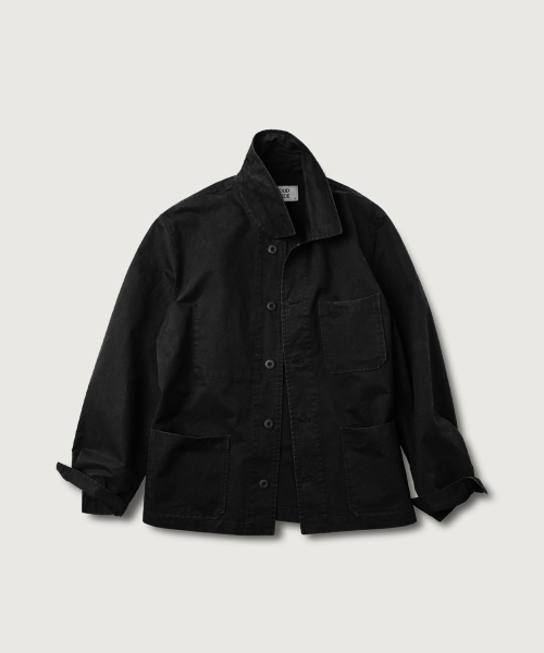 워시드 프렌치 워크 자켓_Black