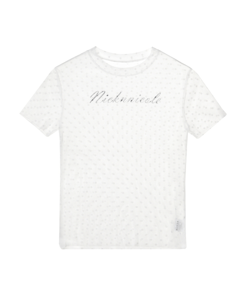 DOTS SHEER HALF TOP_IVORY
