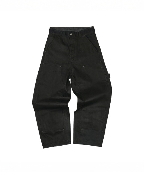 [GRAILZ X KOIN SEOUL] CARPENTER RAW PANTS [COATED BLACK]