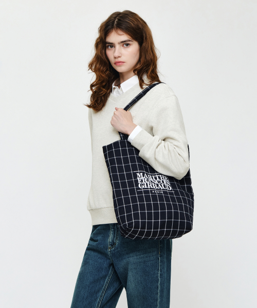 CLASSIC LOGO CHECK ECO BAG navy
