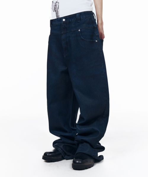 Glazed Wax Denim Pants (Indigo)