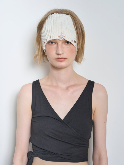 LOGO RIP HAIR BAND_WHITE COLOR