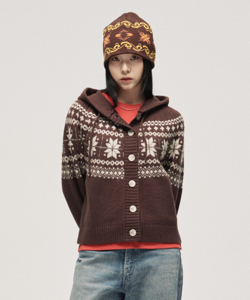Nordic Hygge Hooded Cardigan_Brown