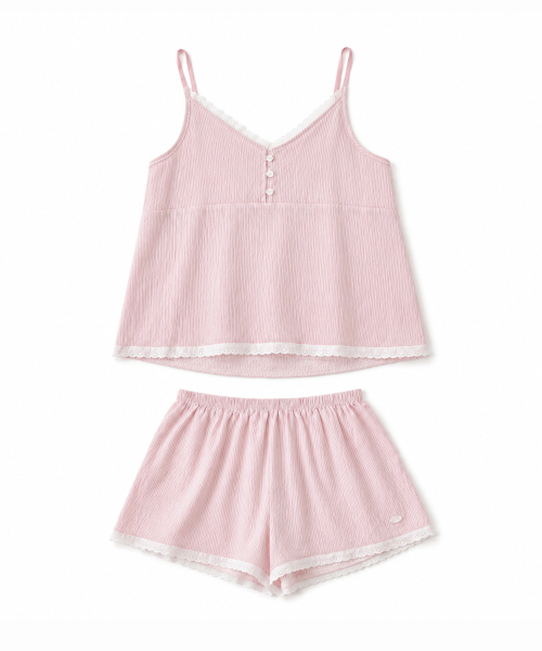 SWEET DREAM LACE PAJAMA SET_PINK