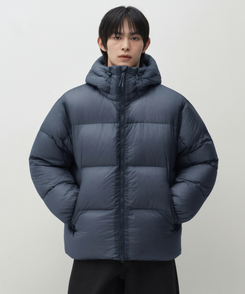 시어 립스탑 후디드 다운 재킷