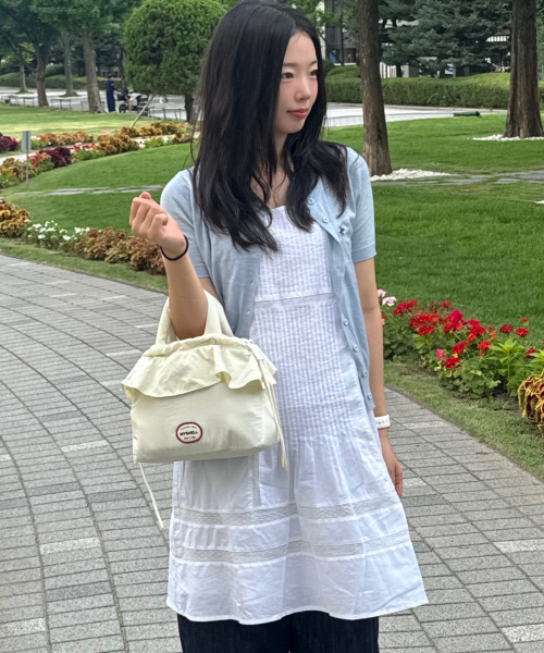[W]핀턱 슬리브리스 레이스 화이트 원피스
