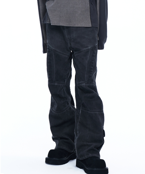 CUTLINE WASHED FLARE PANTS - LUNA
