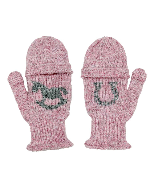 Convertible Knit Gloves Pink