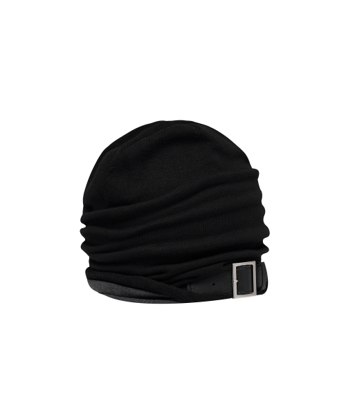 Slouchy Belt Beanie_[Black]