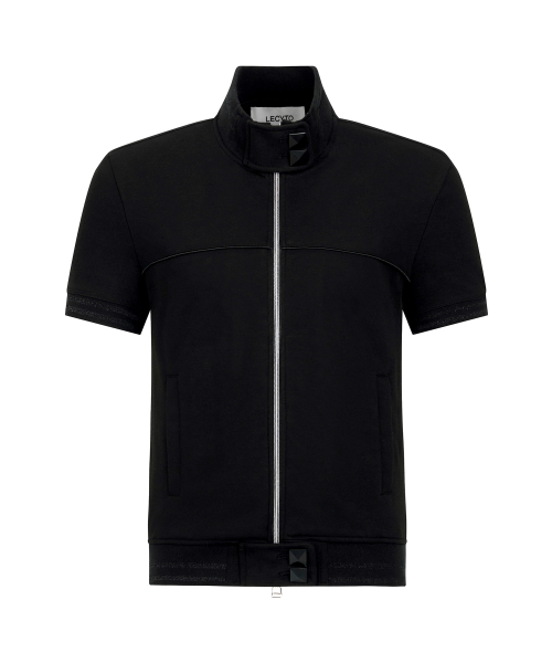 Pyramid Buckle Zip-Up_[Black]