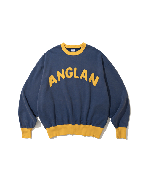Appliqué Washed Sweat Shirt - Blue