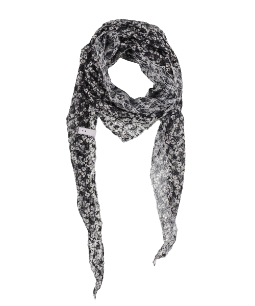 FLORAL PATTERN SCARF (BLACK)