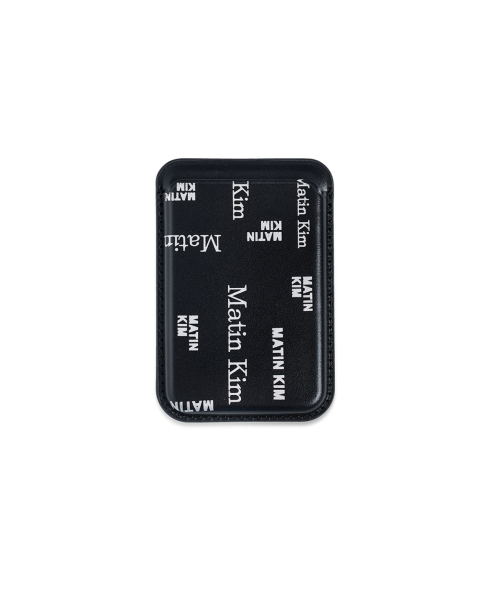 MATIN ALL-OVER LOGO MAGNETIC CARD WALLET IN BLACK